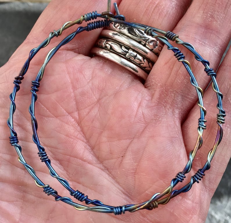 Entangled Titanium Hoops Hypoallergenic 