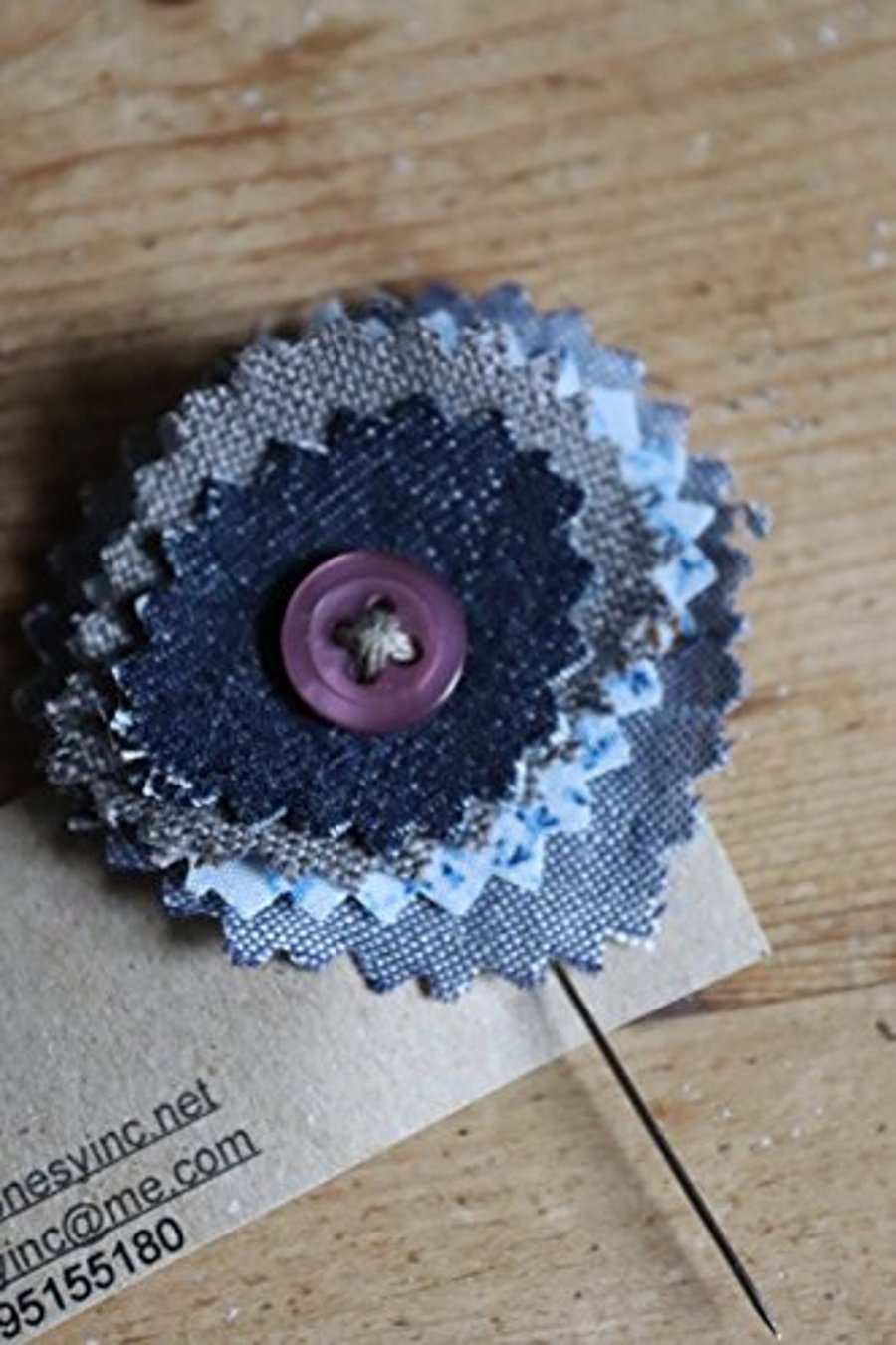 Linen and cotton lapel pin
