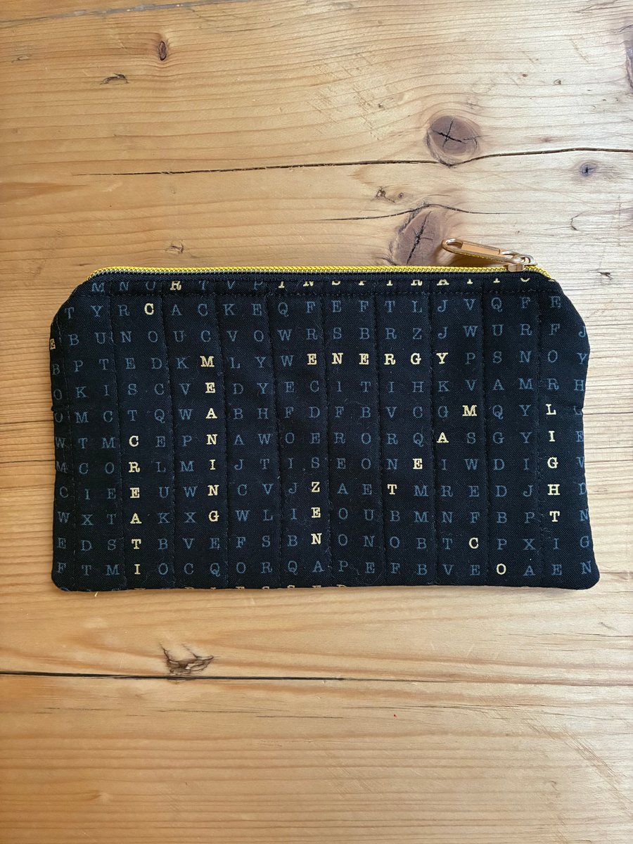 Perfectly Imperfect Positive Words Quilted Fabric Organiser Pouch