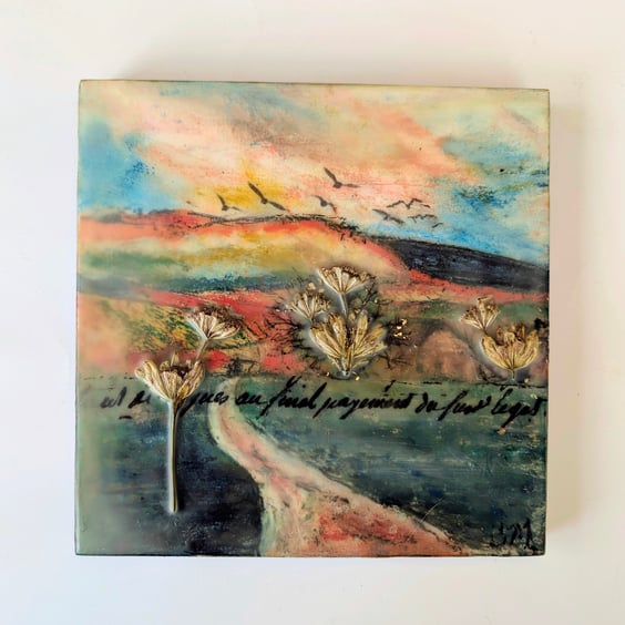 "The Journey"  is a mixed media artwork