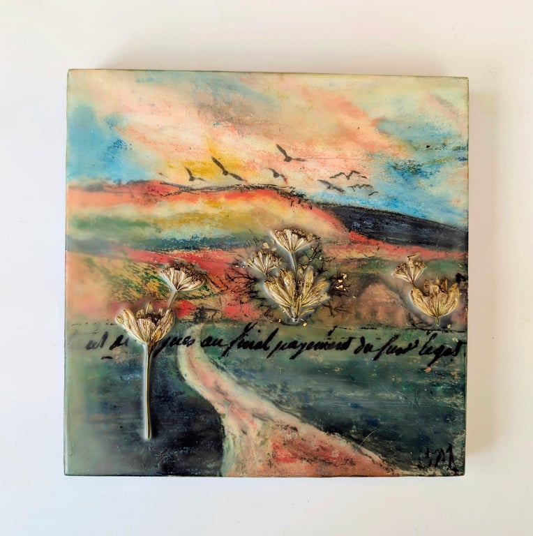 "The Journey"  is a mixed media artwork