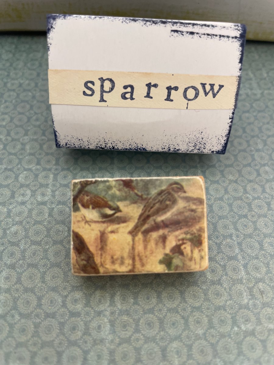 Sparrow - Wooden Bird Block Brooch
