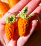 Carrot earrings, Fun orange dangle earrings, Vegetable themed earrings - Image 5