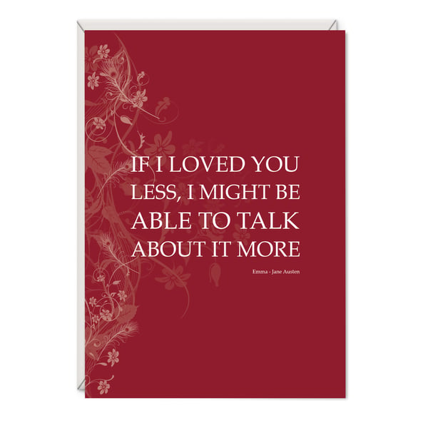 Emma Greetings Card Literary Gift - Jane Austen Word Art Card
