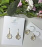 White Daisy Earrings, Floral Charms, Handmade Jewellery 