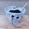 Yarn bell knitting or crochet wool bowl hand thrown pottery ceramic