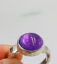 Chunky Amethyst Cabochon Sterling Silver Ring - Image 6