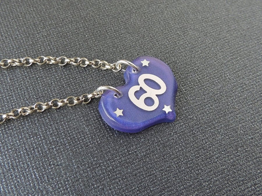 Number 60 Necklace - SALE  (1343)