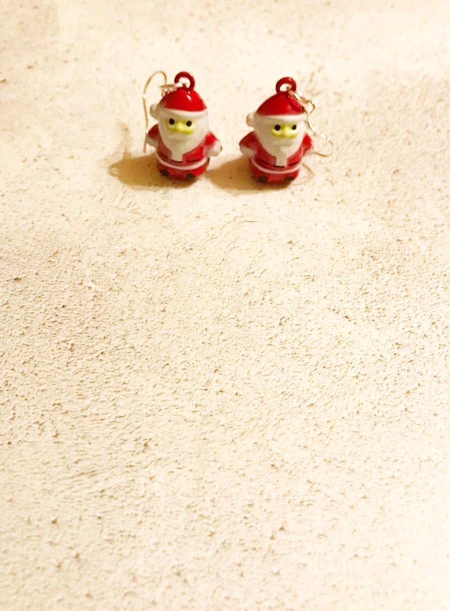 Father Christmas Santa Claus Bell Earrings