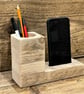 Reclaimed Wood Phone Stand Rustic Desk Tidy Sustainably Sourced - Image 1