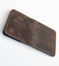 Rustic Brown Full Grain Leather Mini Wallet Compact Bifold Handmade Wallet UK - Image 6