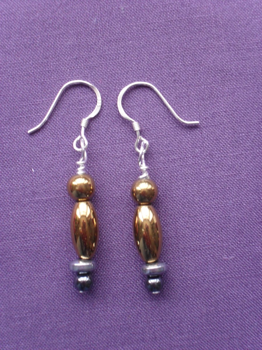 Gold Haematite Earrings