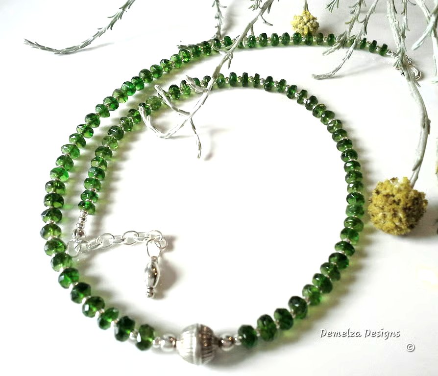 Artisan Russian Diopside Sterling Silver Necklace