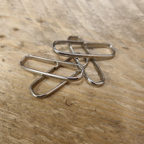 38-40mm Welded Nickel Plate Loop Strap Keeper X4