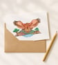Golden Eagle, A6 giclée greetings card with recycled brown envelope - Image 2
