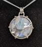 Sterling silver hare pendant, Moonstone pendant, Hare jewellery