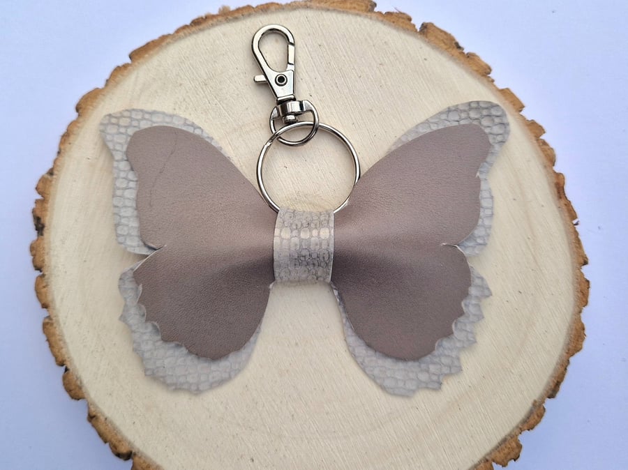 Leather Butterfly Keyring