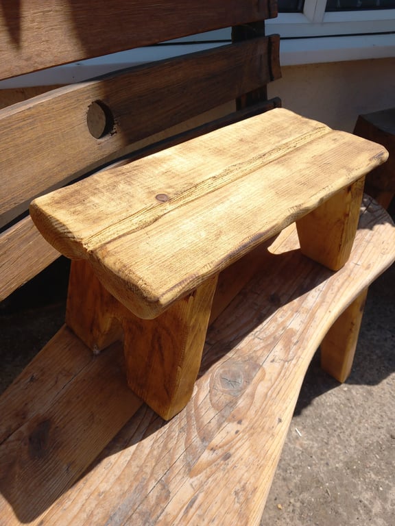 rustic wooden stool