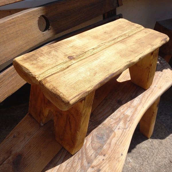 rustic wooden stool
