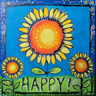 'Happy!' Giclee print of original artwork by Elaine Curtis 
