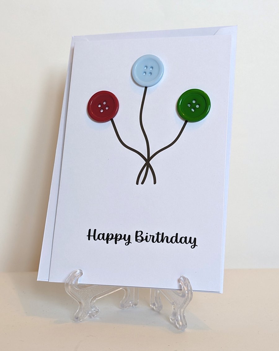 Happy Birthday 3 big balloon buttons