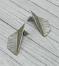 Aluminium Stud Earrings - Lightweight Folded Geometric Shape Hammer Texture Gold - Image 5