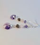 Purple Crystal Heart Earrings, Wedding, Anniversary, Birthday, Bridesmaid Gifts - Image 3