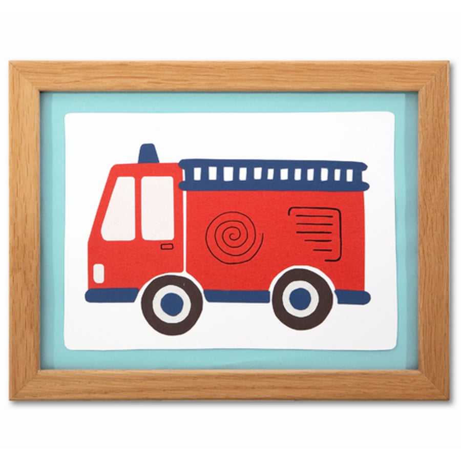 Boys Fire Engine Nursery Picture.