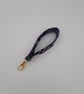 Bag charm wristlet  - keyfob, navy blue and gold snowflake keyring. Sale.    - Image 4