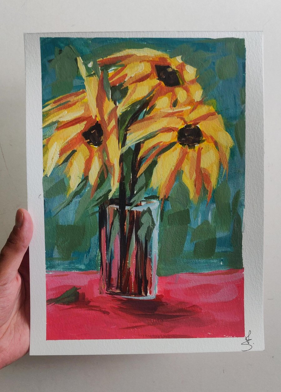 Sunflowers Acrylic Painting 
