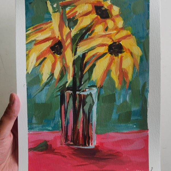 Sunflowers Acrylic Painting 