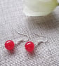 Quartzite Earrings, Red, semi-precious beads, SALE
