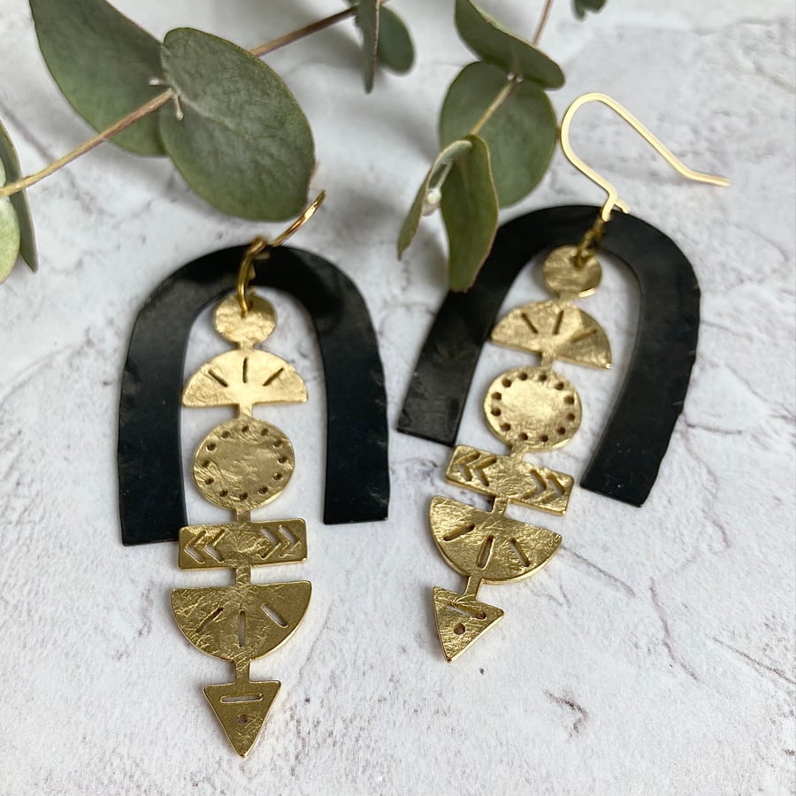 LEXICON Black and Gold Earrings 
