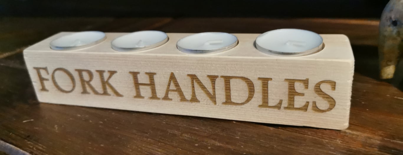 4 candles - fork handles tealight candle holder