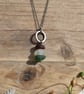 Stacked Sea Glass and Recycled Sterling Silver Necklace, Scottish Sea Glass - Image 2