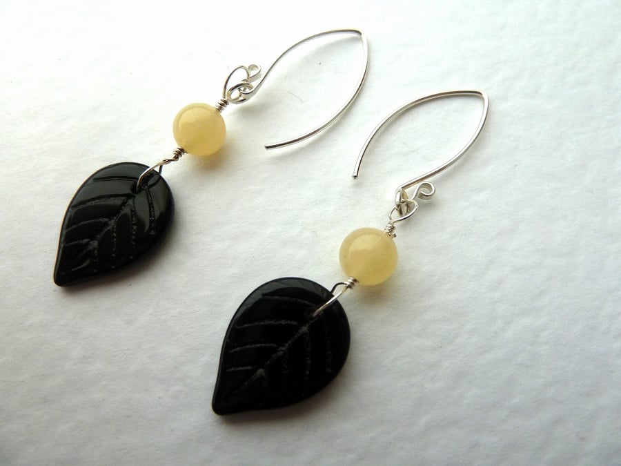 Sterling silver leaf earrings