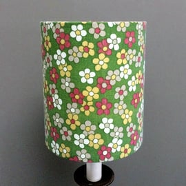 Pretty RETRO Daisies Green Lampshade in 60s 70s Daisy Vintage Fabric 