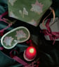 Lotus Flower Sleep Mask, Olive Velvet Eye Mask, Lavender Infused Relaxation Gift - Image 7