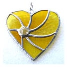 Yellow Swirl Heart Stained Glass Suncatcher 137