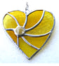 Yellow Swirl Heart Stained Glass Suncatcher 137 - Image 1