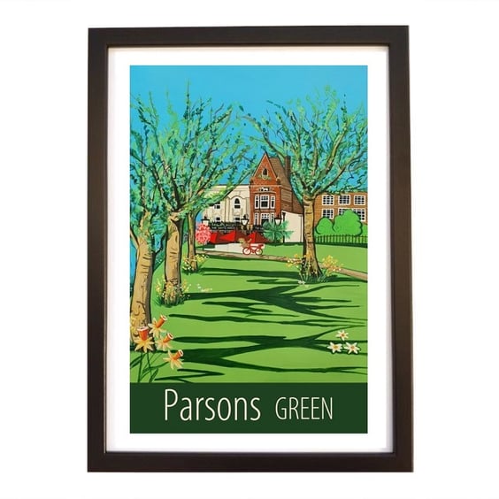 Parsons Green travel poster print by Susie West