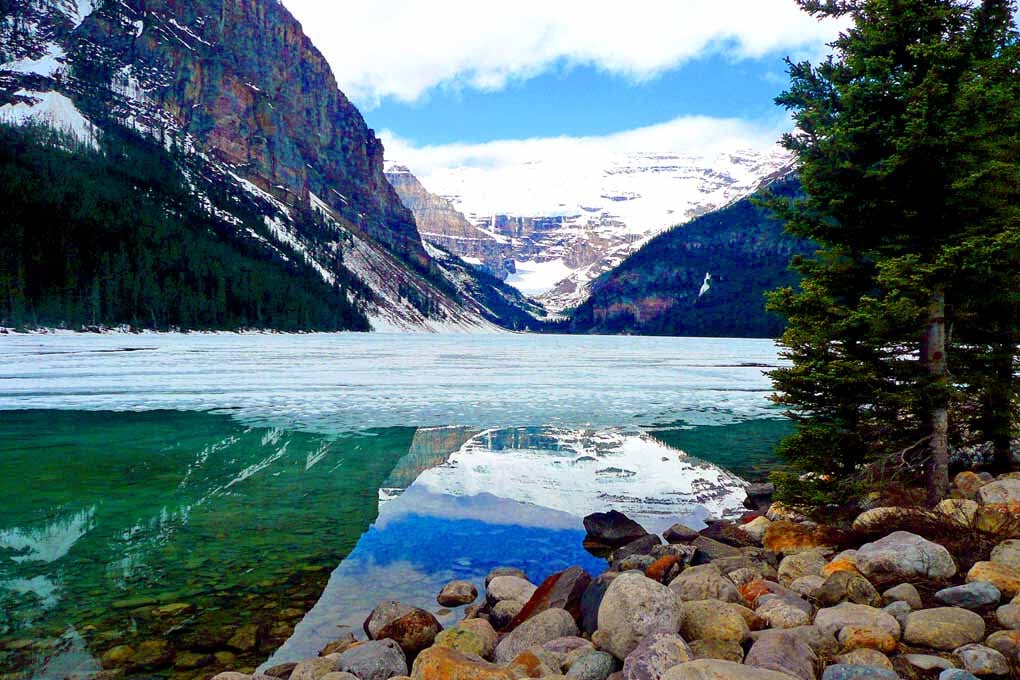 Lake Louise Victoria Glacier Alberta Canada Photograph Print