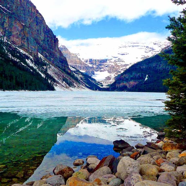 Lake Louise Victoria Glacier Alberta Canada Photograph Print