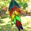 Stained Glass Feather Suncatcher - Handmade Window Decoration - Multi