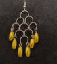 Yellow Chandelier Cascade Earrings Handmade - Image 3