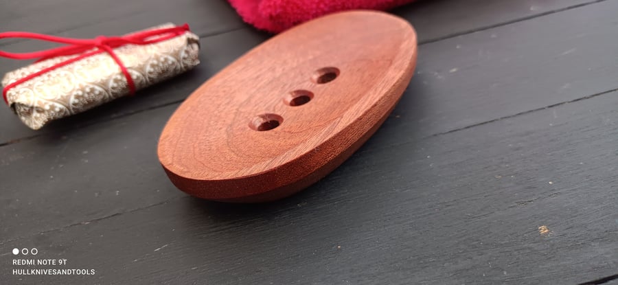 Wooden Soap dish Sapele wood Made in England Present for birthday or anniversary