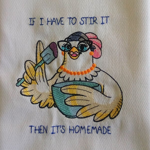 Chicken Tea Towel - funny tea towel if I have to stir it then it's homemade