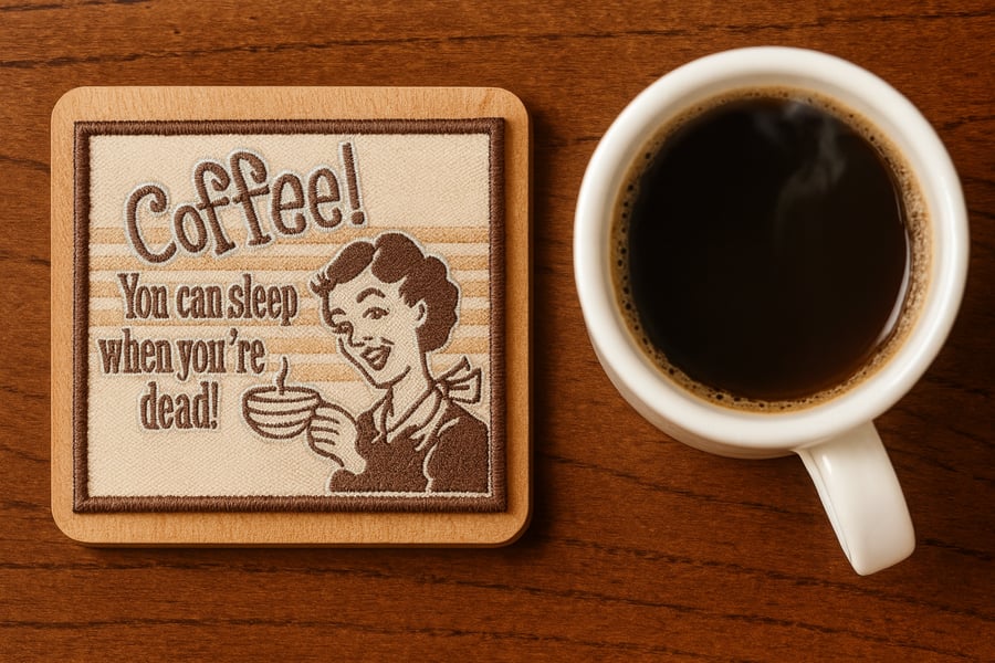 Coffee You Can Sleep When You're Dead Embroidered Patch for jackets sweatshirts,