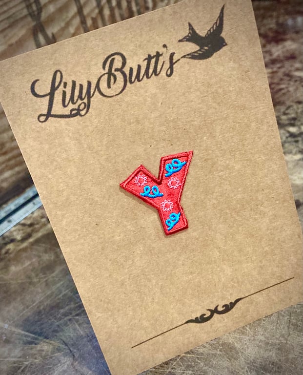 Embroidered Letter Y Iron on Patch 33mm x 34mm