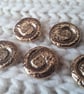 1 & 1 4" 32mm 50L Feature Buttons Antique Gold SHELL SWIRL x 2 Buttons